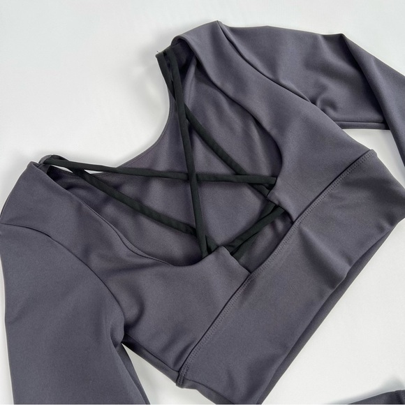 2pc Activewear Set - Purple Top / Black leggings - Picture 4 of 10